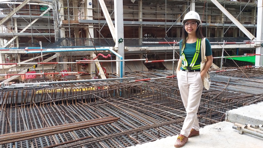 Khin Sandy Linn on the Yoma Central construction site