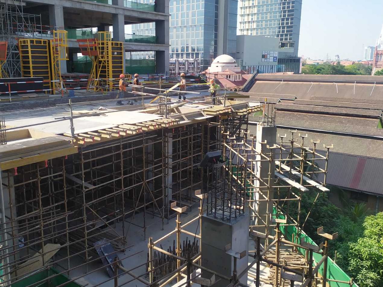 Tower 3 L 5 slab (GL 2-5N-Q), formwork installation work