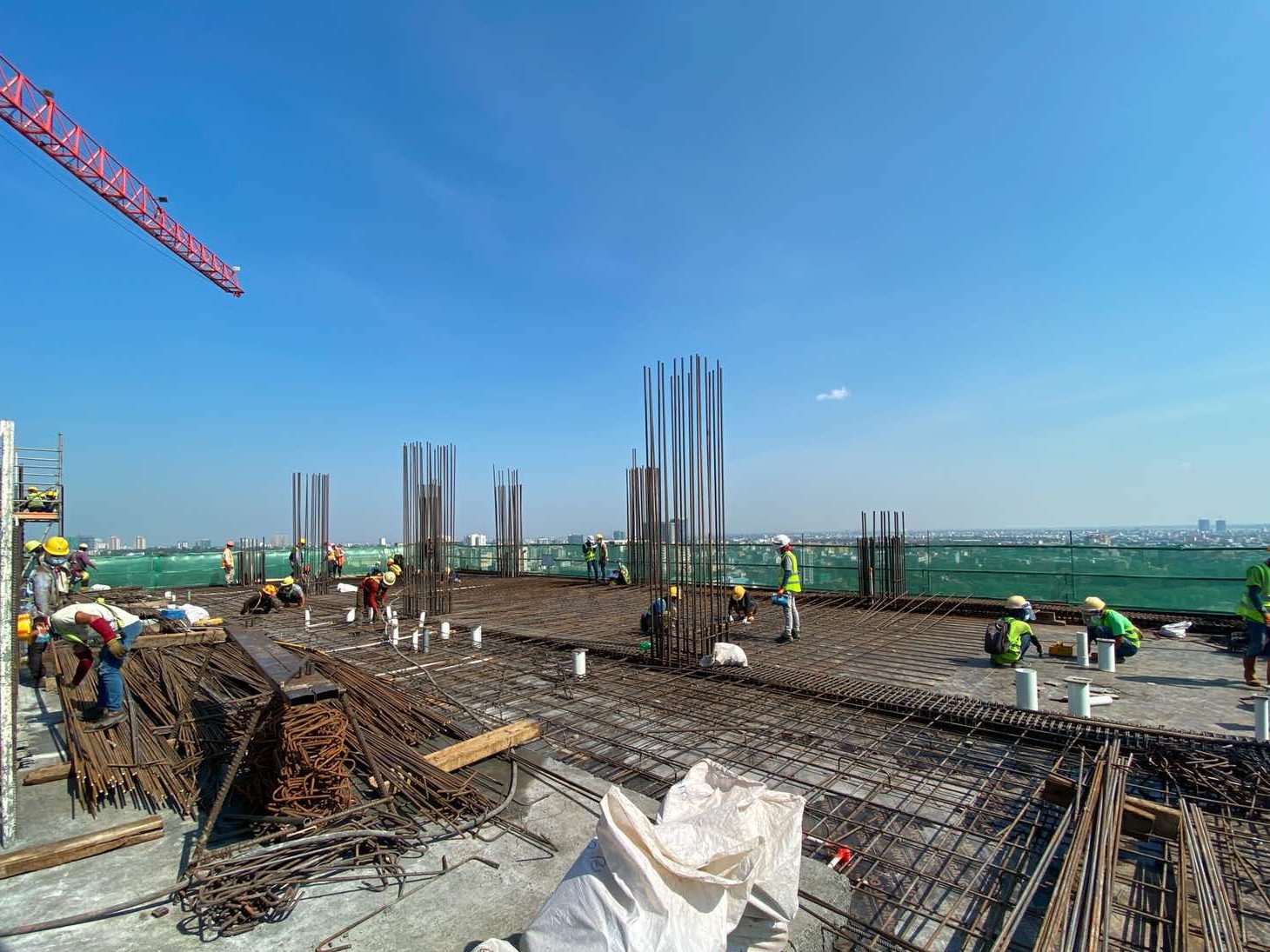 Tower 1 L20 slab (T7-T9TA-TE), rebar installation work